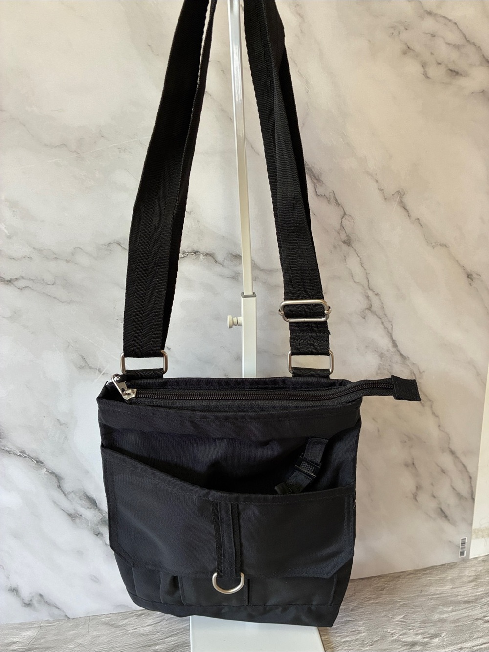 Derek Alexander Black Nylon Crossbody Bag Unisex